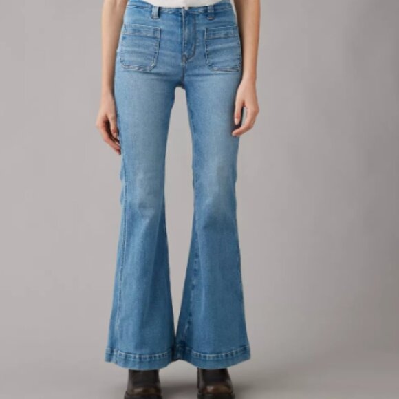 AE Next Level Festival Flare Jeans Size 4 regular - Picture 1 of 9